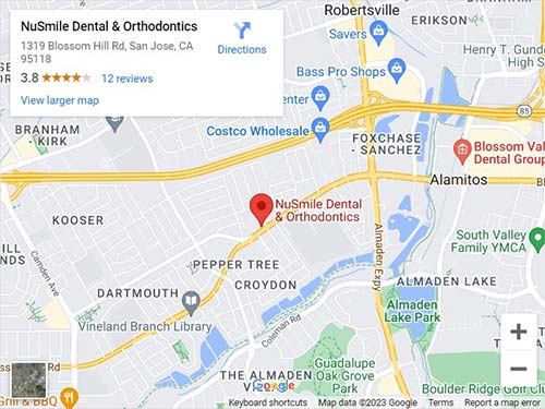 Directions From Your Location to NuSmile Dental & Orthodontics in San Jose CA